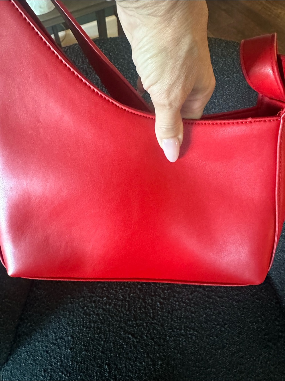 Anthropologie Red Leather Shoulder Bag - Picture 4 of 4
